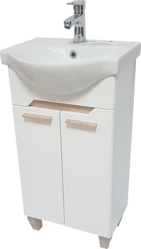Тумба підлогова ВАНЛАНД Gray G-45 W біла з умивальником Basic 45