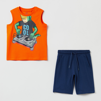Komplet (t-shirt + spodenki) dla dzieci OVS Jogging Set Red Orange 1798819 122 cm Czerwony/Pomarańczowy/Niebieski (8056781050163)
