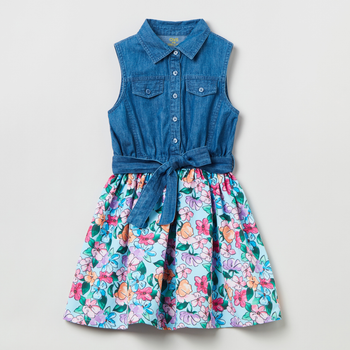 Дитяча сукня для дівчинки OVS Dress W/Aop Skirt Md Wash + Aop 1804378 104 см Синя (8056781109908)