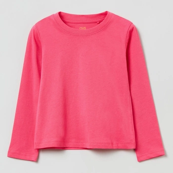 Дитяча футболка з довгими рукавами для дівчинки OVS Solid T-Shir Fandango Pin 1822512 104 см Рожева (8056781593691)