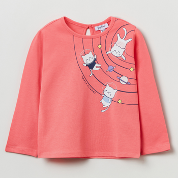 Дитяча футболка з довгими рукавами для дівчинки OVS T-Shirt W/Pr Shell Pink 1817543 92 см Рожева (8056781510193)