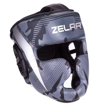 Шлем боксерский с полной защитой Zelart Fight Gear Heroe 2530 размер S Grey Camouflage