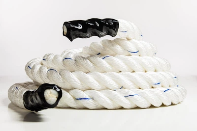 Канат тренувальний для кросфіту WCG Battle Rope White WCG 50 мм х 15 м