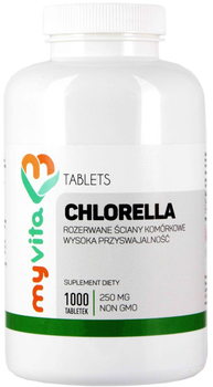 Myvita Chlorella 250 mg 1000 tabletek Oczyszczanie (5905279123090)