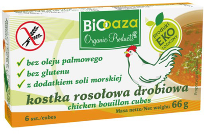 BioOaza Bulion drobiowy, Kostka rosołowa 66g BIO (5907771442464)