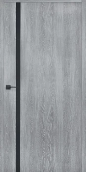 Двері міжкімнатні HYGGE ARVIKA Eris Black Line (чорний торець полотна) Grey Oak, 695x2030
