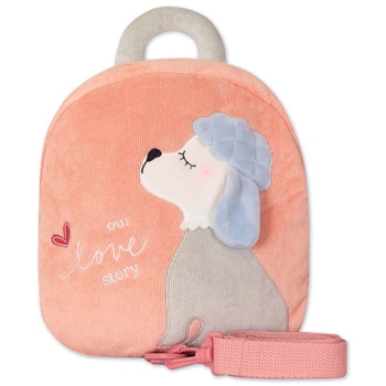 Рюкзак дитячий плюшевий Metoo Kawaii Puppy Peach Собачка 27см, с поводком