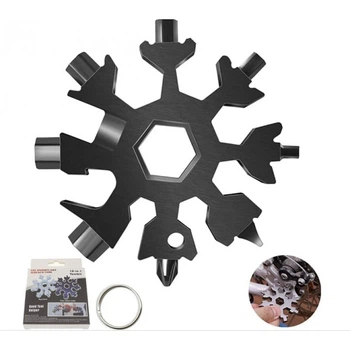 Мультитул Snowflake Wrench Tool 18 в 1 сніжинка універсальний ключ набір викруток шестигранників брелок зі сталі 420 компактний інструмент для велосипеда туризму риболовлі полювання виживання автомобіля ремонту відкривачка ніж шкребок багатофункціональний
