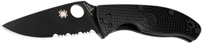 Нож Spyderco Tenacious Black Blade FRN полусеррейтор (871393)