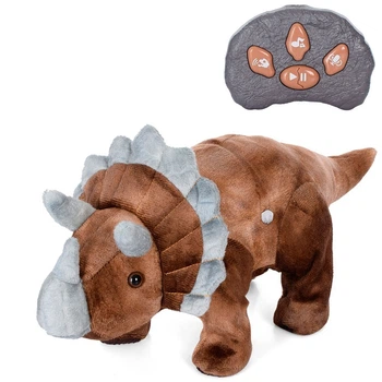 Інтерактивний Динозавр на радіокеруванні Fur Star Dinosaur T866-8 Ходить, гарчить, розмовляє, повторює звуки Трицератопс