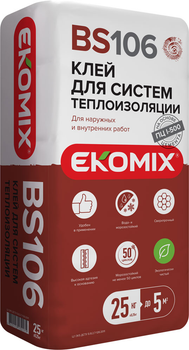 Клей для систем теплоізоляції Ekomix BS106 25 кг (Е30009)