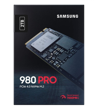SSD диск Samsung 2TB 980 PRO (MZ-V8P2T0BW), M.2 PCIe 4.0 x4 V-NAND, NEW 2022, (up to 7000/5000 MB/s)