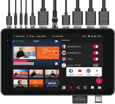 Видеомикшер YoloLiv YoloBox Pro кодер, стример 4G LTE, стрим студия, монитор, рекордер