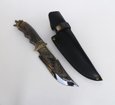 Охотничий нож Медведь бронза ручной работы Гранд Презент Н022