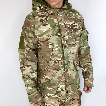 Мужская демисезонная Куртка с капюшоном рип-стоп на силиконе до -15°C мультикам размер XL