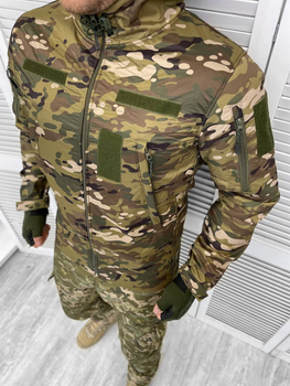 Теплая мужская куртка SoftShell на флисе с липучками под шевроны мультикам размер XL