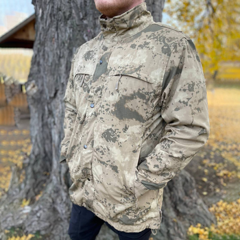 Мужская демисезонная Куртка Ripstop с капюшоном и высокой горловиной камуфляж размер L