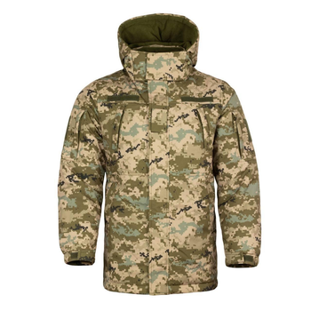 Мужская зимняя Куртка SoftShell с флисовой подкладкой / Бушлат екопух пиксель размер 50