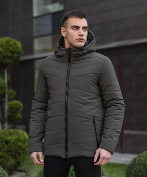 Зимова чоловіча Куртка Pobedov “Dzen” до -18°C з капюшоном на силіконі хакі розмір L