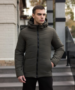 Зимова чоловіча Куртка Pobedov “Dzen” до -18°C з капюшоном на силіконі хакі розмір XL
