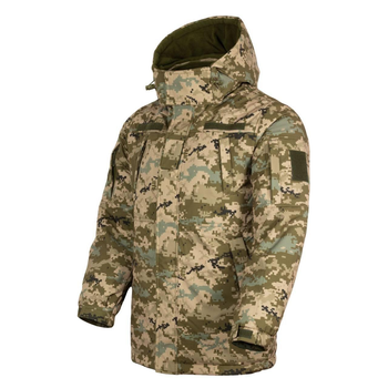 Чоловіча зимова Куртка SoftShell з флісовою підкладкою / Бушлат екопух піксель розмір 46