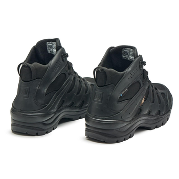 Легкі шкіряні Кросівки з сітчастими вставками чорні розмір 45