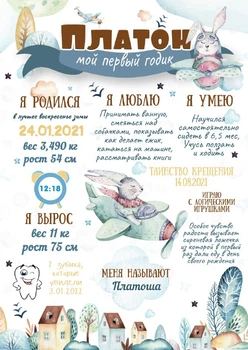 Постер досягнень іменний Пілот HeyBaby на постерному папері А3