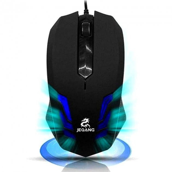 Игровая компьютерная проводная мышка с подсветкой JEQANG JM-032 Чёрная