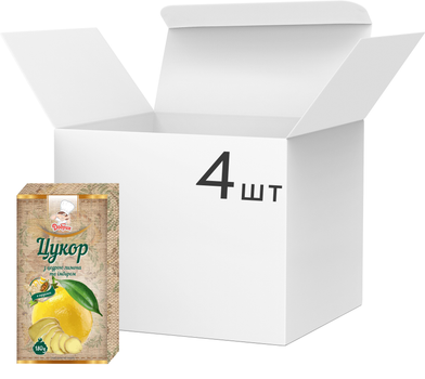 Упаковка цукру Добрик з Цедрою лимона та Імбиром 180 г х 4 шт (4820159138098)