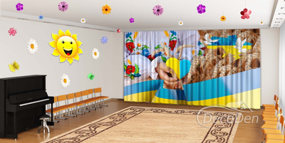 Патріотичні Фото Штори в дитячий сад PHOTODECOR "Патріотичні з пшеницею"