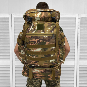 Водонепроницаемый рюкзак 70л с системой Molle / Прочный рюкзак Cordura 1000D мультикам