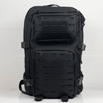 Водонепроникний рюкзак 35 л з чотирма відділеннями та системою Molle / Міцний наплічник у чорному кольорі 30х30х46см