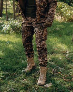 Утепленные мужские брюки SoftShell на флисе / Брюки пиксель размер 3XL