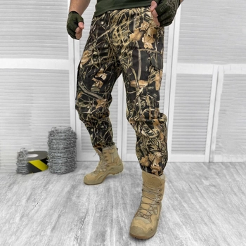 Мужские крепкие Брюки с накладными карманами / Плотные Брюки саржа темный камуфляж размер XL
