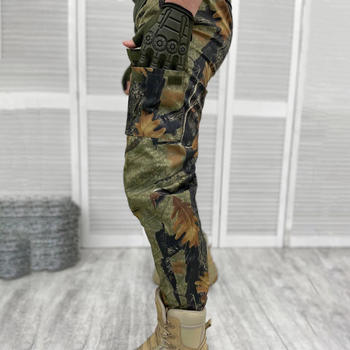 Мужские крепкие Брюки с накладными карманами / Плотные Брюки саржа зеленый камуфляж размер XL