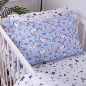 Простынь на резинке MirSon Бязь Kids Time 18-0006 Rainbow Unicorn высота 25 см 80х190 см (2200007016167)