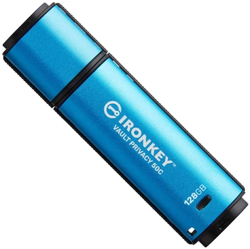 Флеш пам'ять USB Kingston IronKey Vault Privacy 50 128GB USB 3.2 Type-C Blue (IKVP50C/128GB)