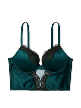 Корсет Бюст'є Victoria's Secret Bombshell Add-2-Cups Push-Up Corset Top подвійний пуш-ап 38С темно-зелений