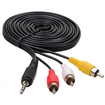 Кабель AV 3.5mm M - 3xRCA M Value S0496 3.0m 3м чорний