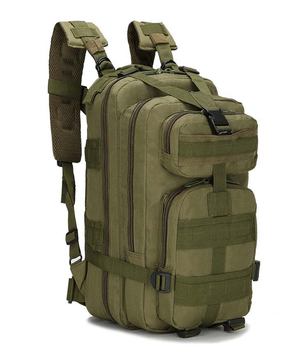 Чоловічий універсальний тактичний рюкзак на дві лямки 25 л колір оливковий