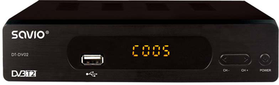 Tuner cyfrowy dekoder telewizji naziemnej Savio DT-DV02 (5901986047698)