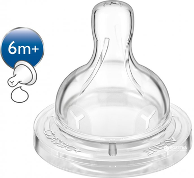 Силіконова соска Philips AVENT Classic + 6 міс. 2 шт. (SCF636/27)