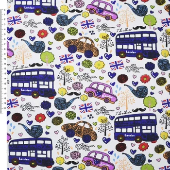 Деко коттон I LOVE LONDON, белый, ш.150 (20405.033)