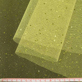 Фатин жорсткий з блискітками лимонний ш.160 (14831.019)