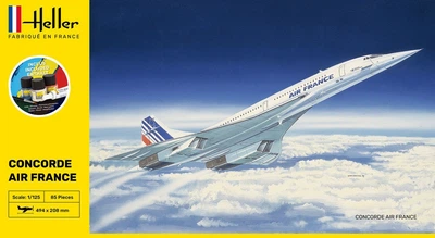Сборная модель 1/125 самолет Concorde Air France - Стартовый набор Heller 56445