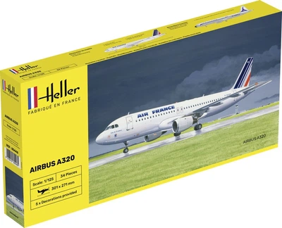 Сборная модель 1/125 пассажирский самолет Airbus A320 Air France Heller 80448