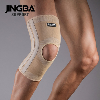 Эластичный бандаж на колено с открытой коленной чашечкой и 4 ребрами жесткости Jingba Support 1367 Beige M (U43003)