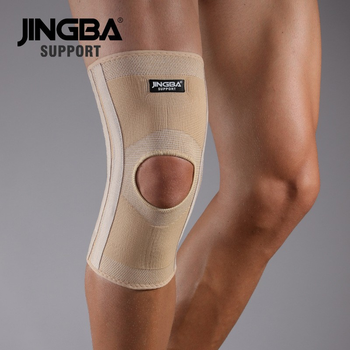 Эластичный бандаж на колено с открытой коленной чашечкой и 4 ребрами жесткости Jingba Support 1367 Beige M (U43003)