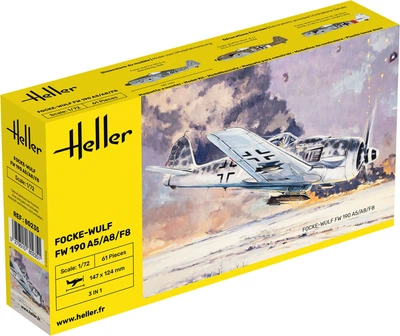 Сборная модель 1/72 истребитель-бомбардировщик Focke-Wulf FW 190 A5/A8/F8 Heller 80235