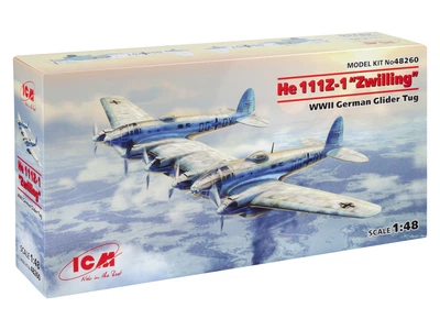 Сборная модель ICM He 111Z-1 "Zwilling", Немецкий буксировщик планеров II СВ 48260